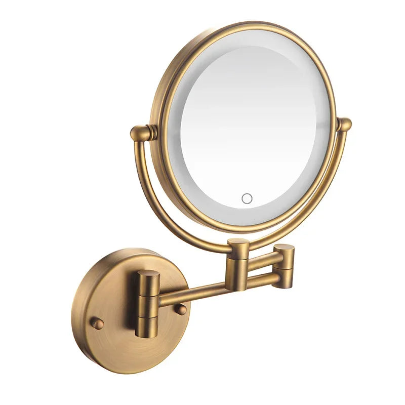 Decorative Mirrors Bathroom 8-inch Folding Rotating Telescopic Makeup Mirror Wall Hanging Double-sided Magnifying Beauty Mirrors