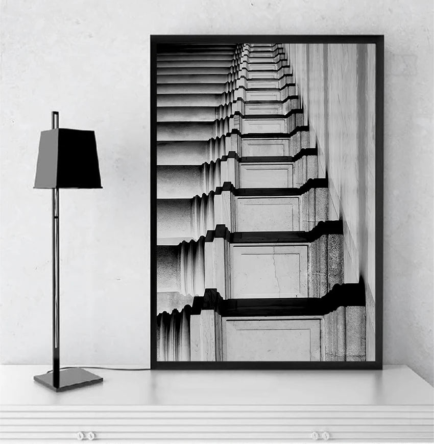 Wall Art S Prints Wall Pictures For Living Room Scandinavian Nordic Black And White Building Canvas Painting Girl