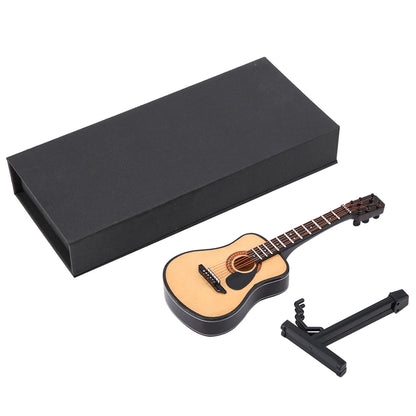 Guitar Model Decor Mini Guitar Display Miniature Wooden Guitar Model Display Mini Ornaments Craft Home Decor Mini Guitar Model