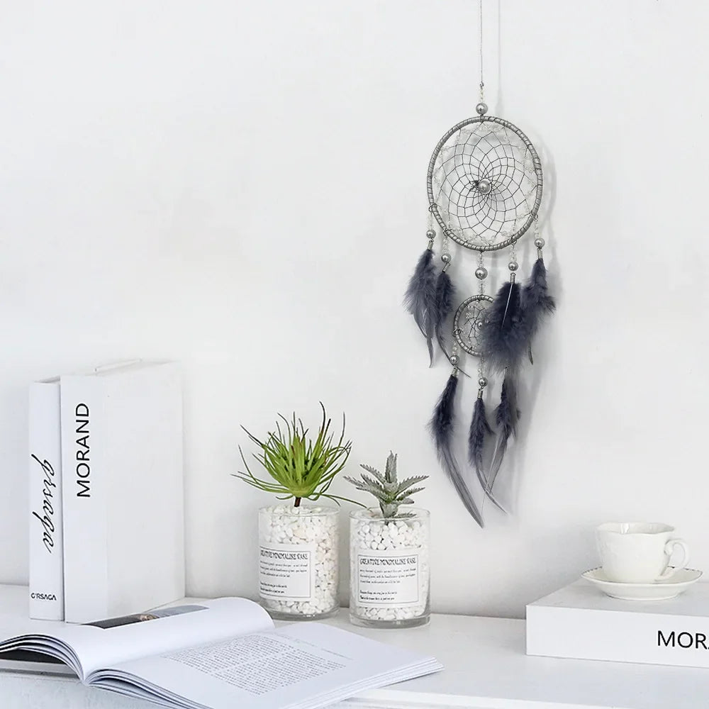Simple Dream Catcher Looking Up At The Starlit Sky Indian Feather Dreamcatcher Hanging Accessories Nice Literary Gift