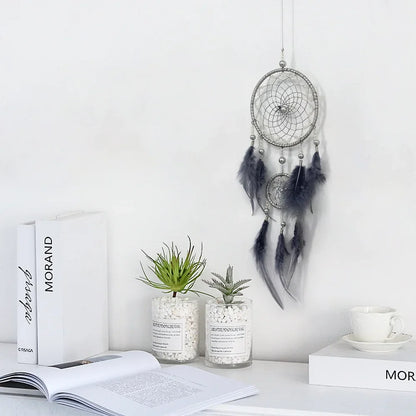 Simple Dream Catcher Looking Up At The Starlit Sky Indian Feather Dreamcatcher Hanging Accessories Nice Literary Gift