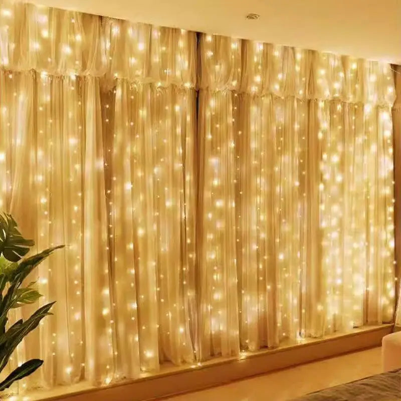 Fairy Light 8 Modes Party Lamp 6/3m USB Curtain String Light Christmas Garland Festoon Remote Control Wedding Home Bedroom Decor