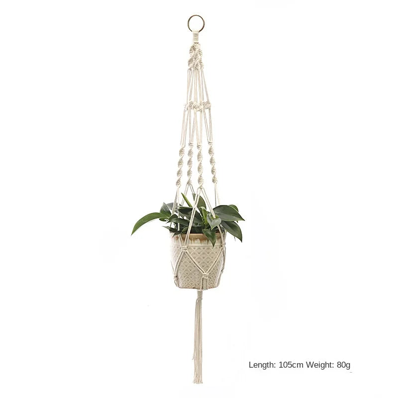 Hanging Plant Handmade Macrame Plant Hanger Flower Pot Planter Hanger Wall Decor Courtyard Garden Hanging Planter Hanging Basket