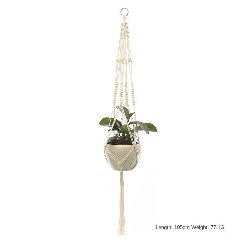 Hanging Plant Handmade Macrame Plant Hanger Flower Pot Planter Hanger Wall Decor Courtyard Garden Hanging Planter Hanging Basket