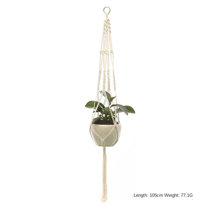 Hanging Plant Handmade Macrame Plant Hanger Flower Pot Planter Hanger Wall Decor Courtyard Garden Hanging Planter Hanging Basket