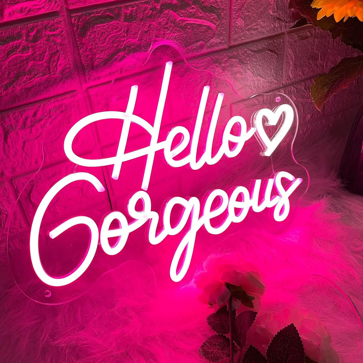 Hello Gorgeous Neon Signs LED Neon Light Sign Light Up Neon Signs Wall Decor for Birthday Engagement  Wedding Bachelorette Party