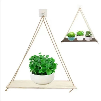 Hanging Shelf Wooden Shelves Bedroom Macrame Ornamental Wall Shelves Childrens Room Floating Swing Shelf Flower Rack Home Decor