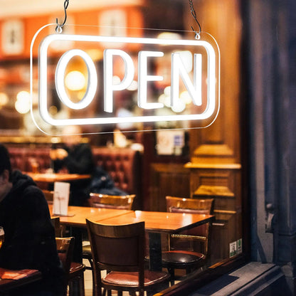 LED Neon Open Sign On/Off Brighter Open Display Sign Advertisement Board Electric Open Neon Lights Window Wall Shop Bar Hotel