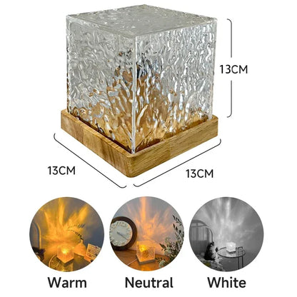 Crystal Lamp Water Ripple Projector Night Lights Decoration Home Houses Bedroom Aesthetic Atmosphere Holiday Gift Sunset Lights