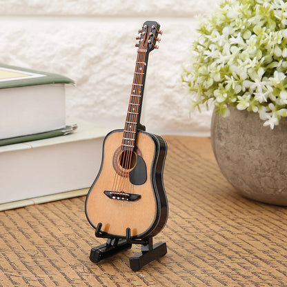 Guitar Model Decor Mini Guitar Display Miniature Wooden Guitar Model Display Mini Ornaments Craft Home Decor Mini Guitar Model