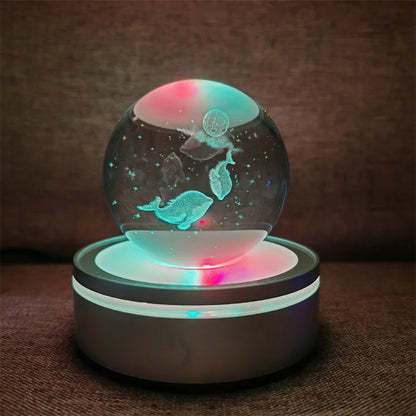 Crystal Ball Night Lights Glowing Planet Galaxy Astronaut 3D RGB Moon Atmosphere Lamp Tabletop Decorations Kid Gifts home decor