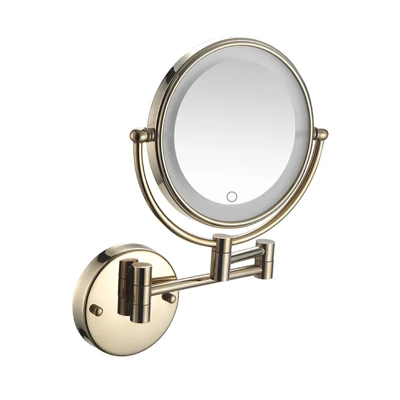 Decorative Mirrors Bathroom 8-inch Folding Rotating Telescopic Makeup Mirror Wall Hanging Double-sided Magnifying Beauty Mirrors