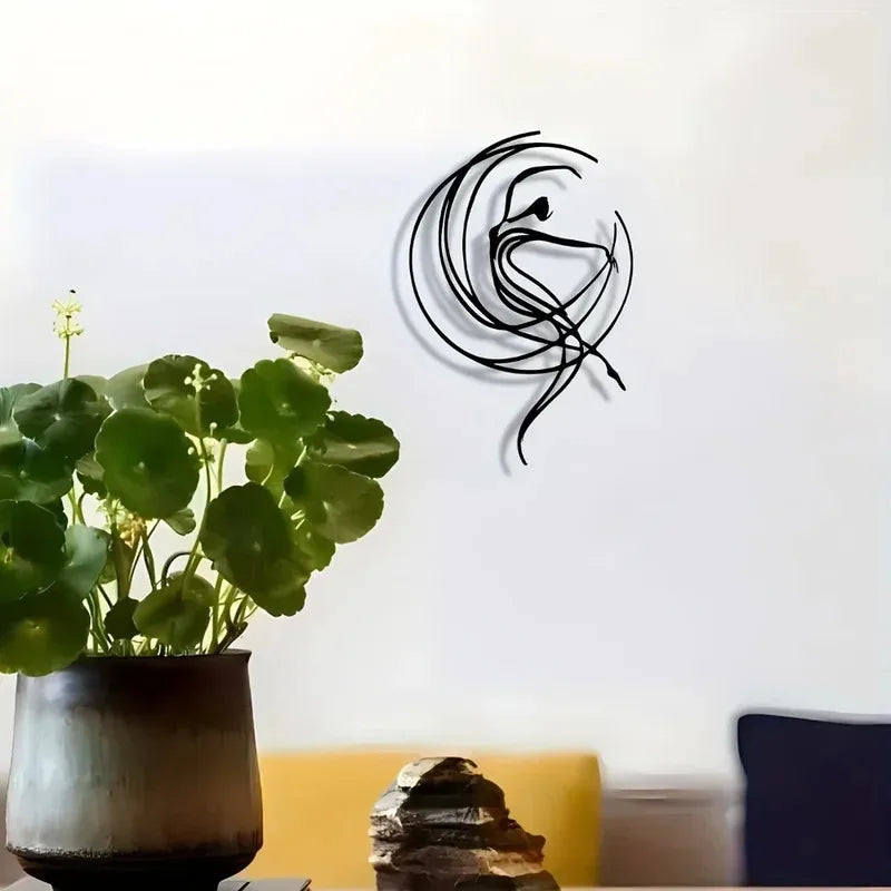Elegant Minimalist Dancer Metal Wall Art – Modern Craft Plaque Decor for Home, Office, Living Room, Patio, Cafe, Ballroom