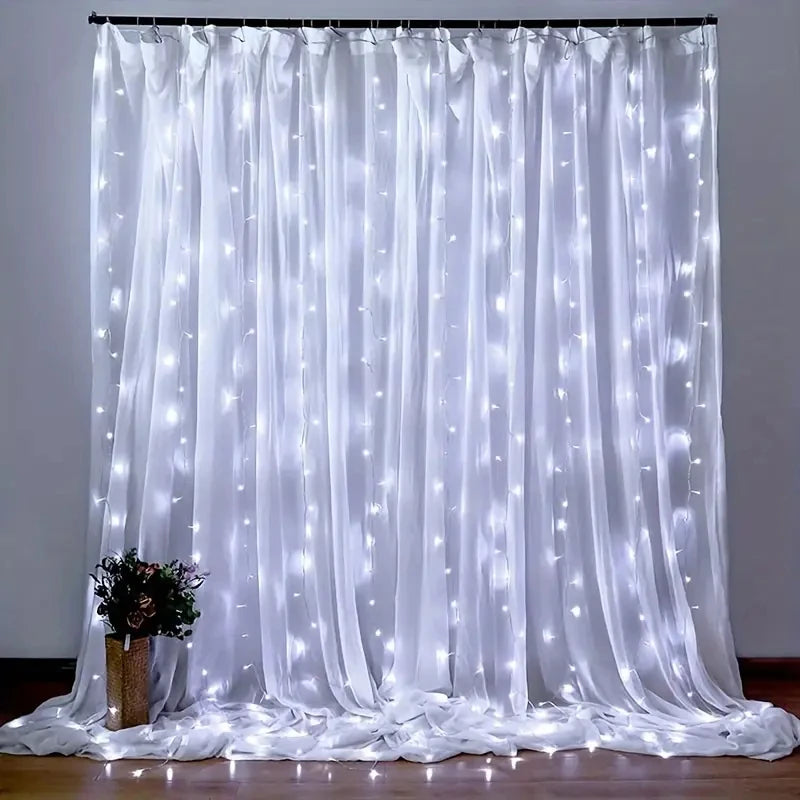 Fairy Light 8 Modes Party Lamp 6/3m USB Curtain String Light Christmas Garland Festoon Remote Control Wedding Home Bedroom Decor