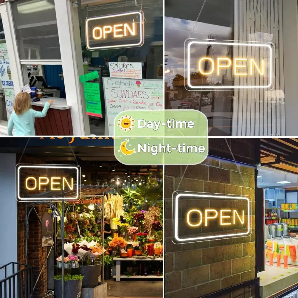 LED Open Sign for Business  Neon Lights for Party Bar Salon Stores Shop Hotel Club Coffee Wall Decor Neon Light Sign