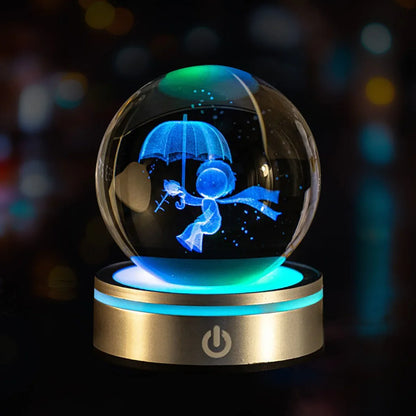 Crystal Ball Night Lights Glowing Planet Galaxy Astronaut 3D RGB Moon Atmosphere Lamp Tabletop Decorations Kid Gifts home decor