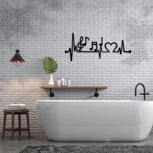 Music Metal Wall Art Steel Decor for Living Room Bathroom Kitchen Ourdoor Metal Wall Art Decor