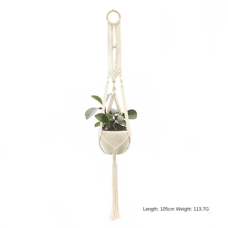 Hanging Plant Handmade Macrame Plant Hanger Flower Pot Planter Hanger Wall Decor Courtyard Garden Hanging Planter Hanging Basket