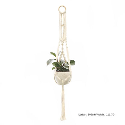 Hanging Plant Handmade Macrame Plant Hanger Flower Pot Planter Hanger Wall Decor Courtyard Garden Hanging Planter Hanging Basket