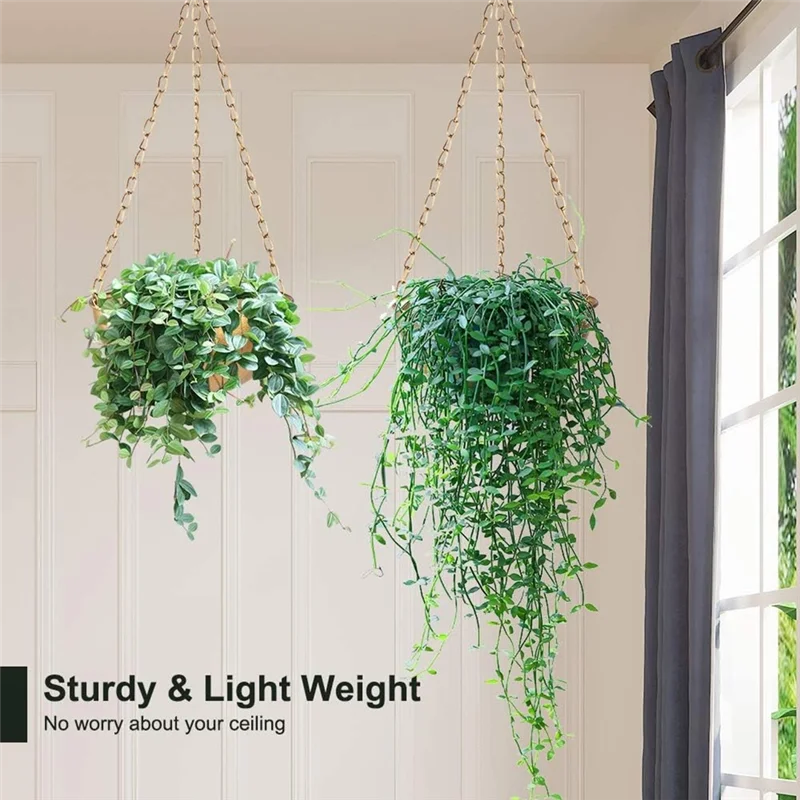 Large Gold Hanging Planter With Drainage, Semi-Circle Hanging Plant Holder For Indoor Plants, Lightweightceiling Basin-AT64
