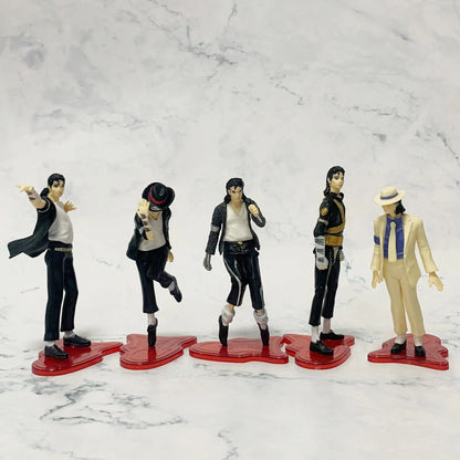 5 Pcs/Set 10.5-11.5cm Michael Jackson Figure Anime Periphery Moonwalk Cool Model Desktop Ornaments Dancer Gifts Toys
