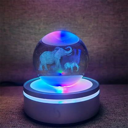 Crystal Ball Night Lights Glowing Planet Galaxy Astronaut 3D RGB Moon Atmosphere Lamp Tabletop Decorations Kid Gifts home decor