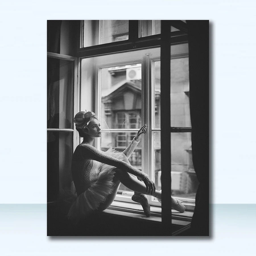 Wall Art S Prints Wall Pictures For Living Room Scandinavian Nordic Black And White Building Canvas Painting Girl