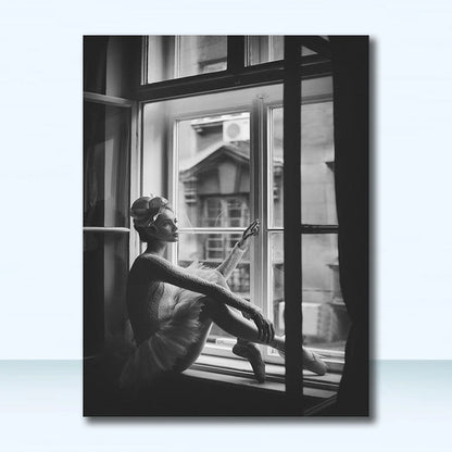 Wall Art S Prints Wall Pictures For Living Room Scandinavian Nordic Black And White Building Canvas Painting Girl