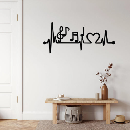 Music Metal Wall Art Steel Decor for Living Room Bathroom Kitchen Ourdoor Metal Wall Art Decor