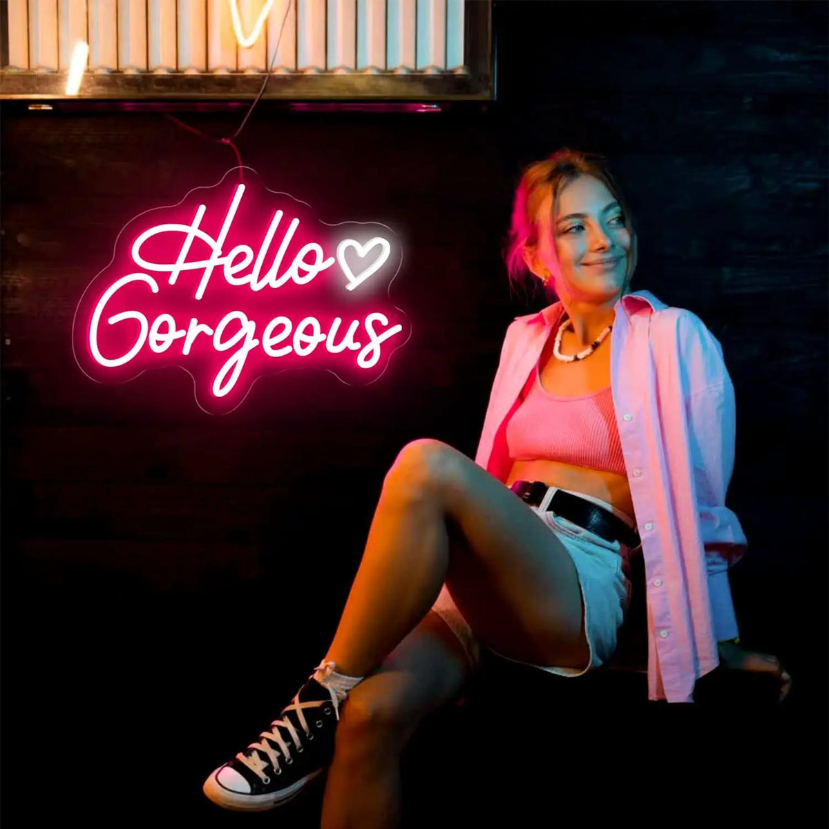 Hello Gorgeous Neon Signs LED Neon Light Sign Light Up Neon Signs Wall Decor for Birthday Engagement  Wedding Bachelorette Party