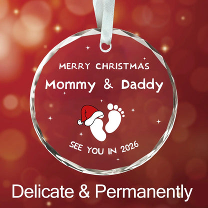 2026 New Year Baby Announcement Ornament, Merry Christmas Mommy and Daddy Christmas Pregnancy Announcement, New Parents Pendant