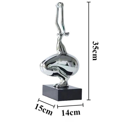 Miniature Resin Sculptures Yoga Girl Statue Figurines Modern Abstract Art Sculpture for Room Bedroom Decoration Accessories
