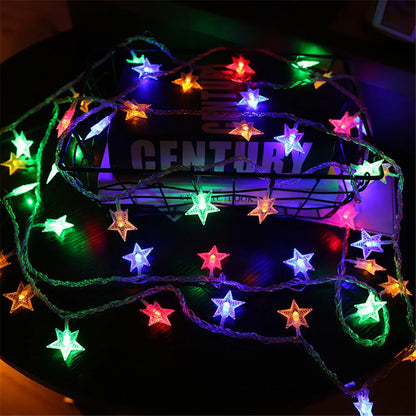 Star String Lights Fairy Lights for Bedroom String Battery Powered Adapter Christmas Lights Wedding Party Ramadan Decorations