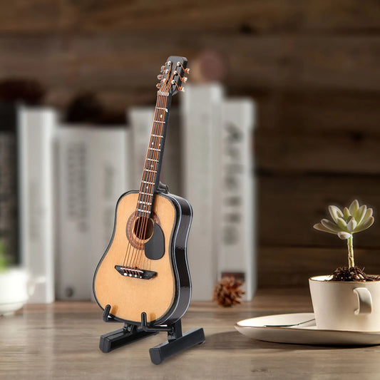 Guitar Model Decor Mini Guitar Display Miniature Wooden Guitar Model Display Mini Ornaments Craft Home Decor Mini Guitar Model