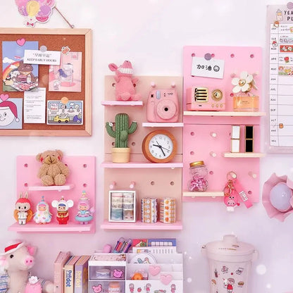Home Decor Wall Shelves Decoration Hole Board Wall Storage Rack Storage Shelf Kitchen Bedroom Hanging Wall Shelves Wall Decor