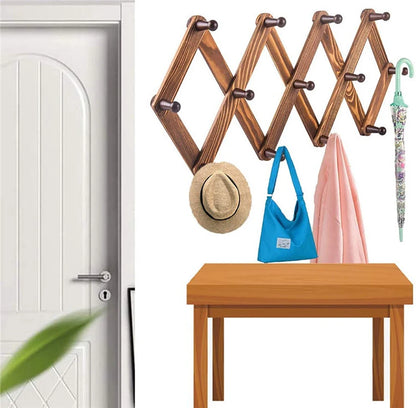 Entrance Porch Hanging Hanger Wall Hanging Clothes Hook Walnut Wood Shelving Wall Hanging Living Room Storage Clothes Shelf
