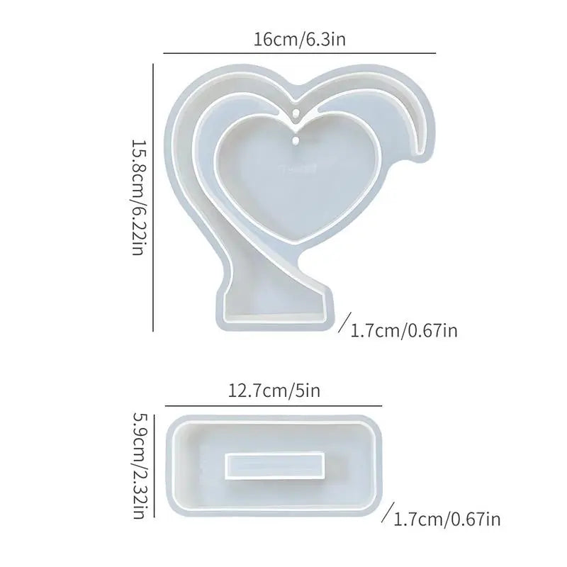 【xxx】【xxx】Heart-shaped Photo Frame Pendulum Base Silicone Mold, DIY Crystal Epoxy Resin Mold, DIY Photo Frame Ornament.[S14]