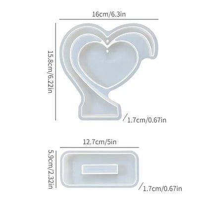 【xxx】【xxx】Heart-shaped Photo Frame Pendulum Base Silicone Mold, DIY Crystal Epoxy Resin Mold, DIY Photo Frame Ornament.[S14]