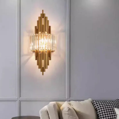 Crystal light luxury bedroom wall lamps  Nordic modern and simple background wall lighting fixtures