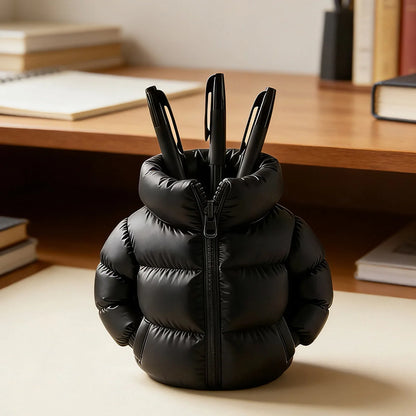 Cute 3D Printed Down Jacket Design Pen Holder Creative Storage Desk Decoration Creative Desktop Storage Organizer
