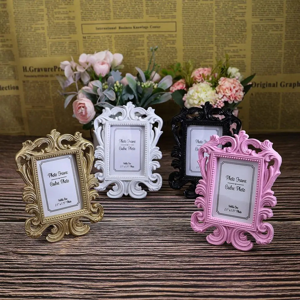 Mini Square Wedding Photo Frame Resin Wedding Home Decor Retro Photo Frame Photo Prop Tabletop Photo Frame