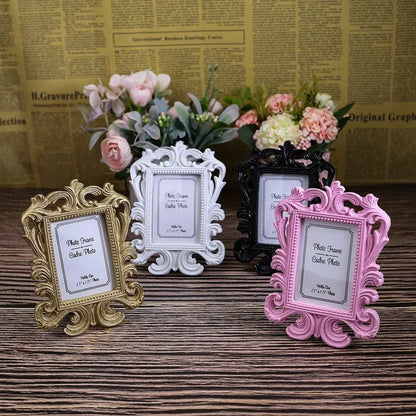 Mini Square Wedding Photo Frame Resin Wedding Home Decor Retro Photo Frame Photo Prop Tabletop Photo Frame